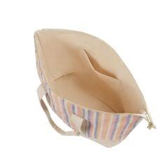 Çizgili Kanvas Çanta (büyük boy)