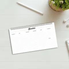 Bismillah Yeşil Çiçekli Spiralli Haftalık Planlayıcı