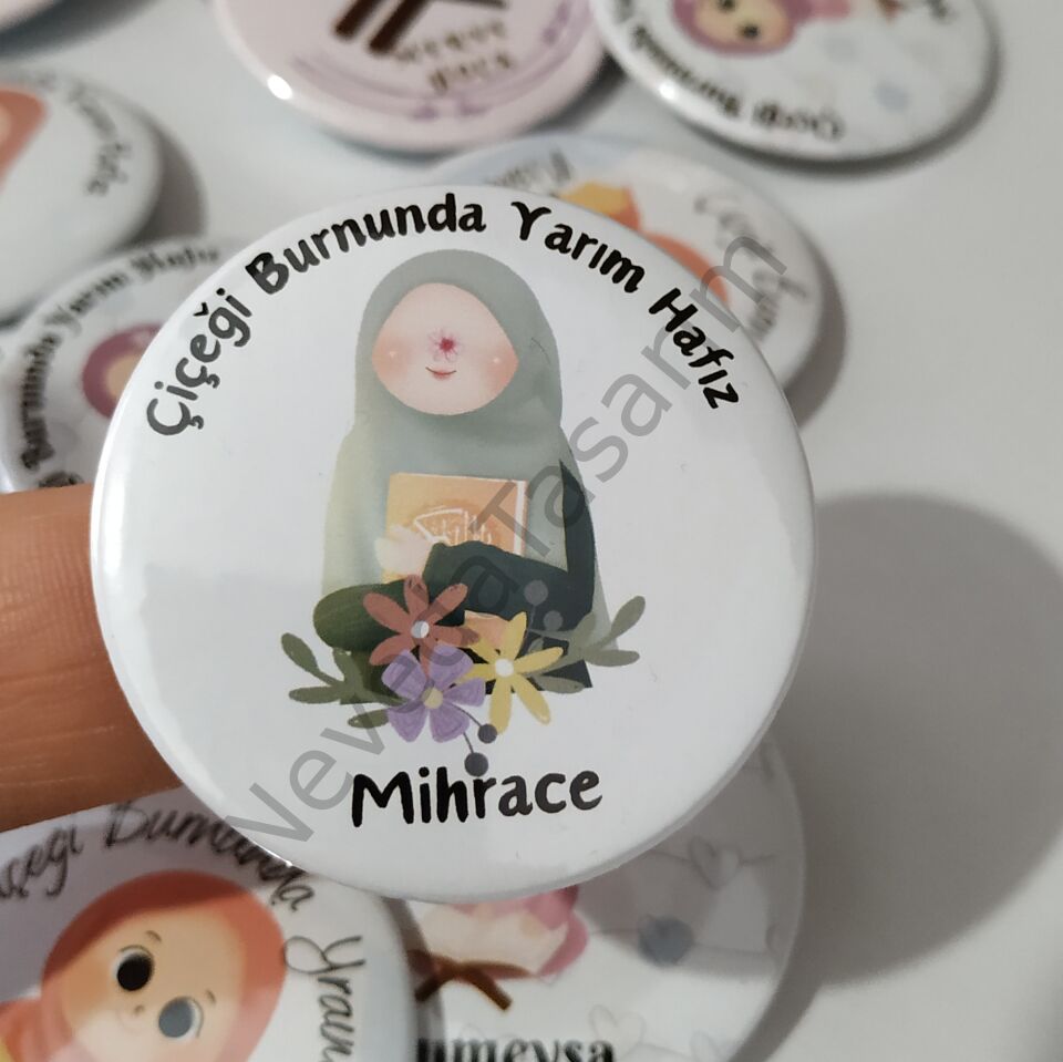 İsimli Hafız Rozetleri 58 mm - Kız