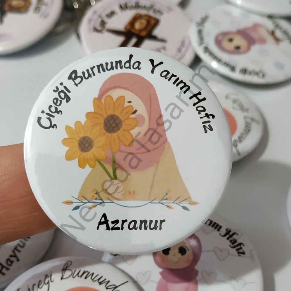 İsimli Hafız Rozetleri 58 mm - Kız