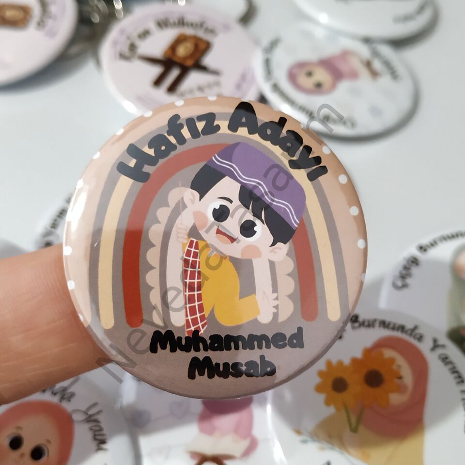 İsimli Hafız Rozetleri 44 mm - Erkek