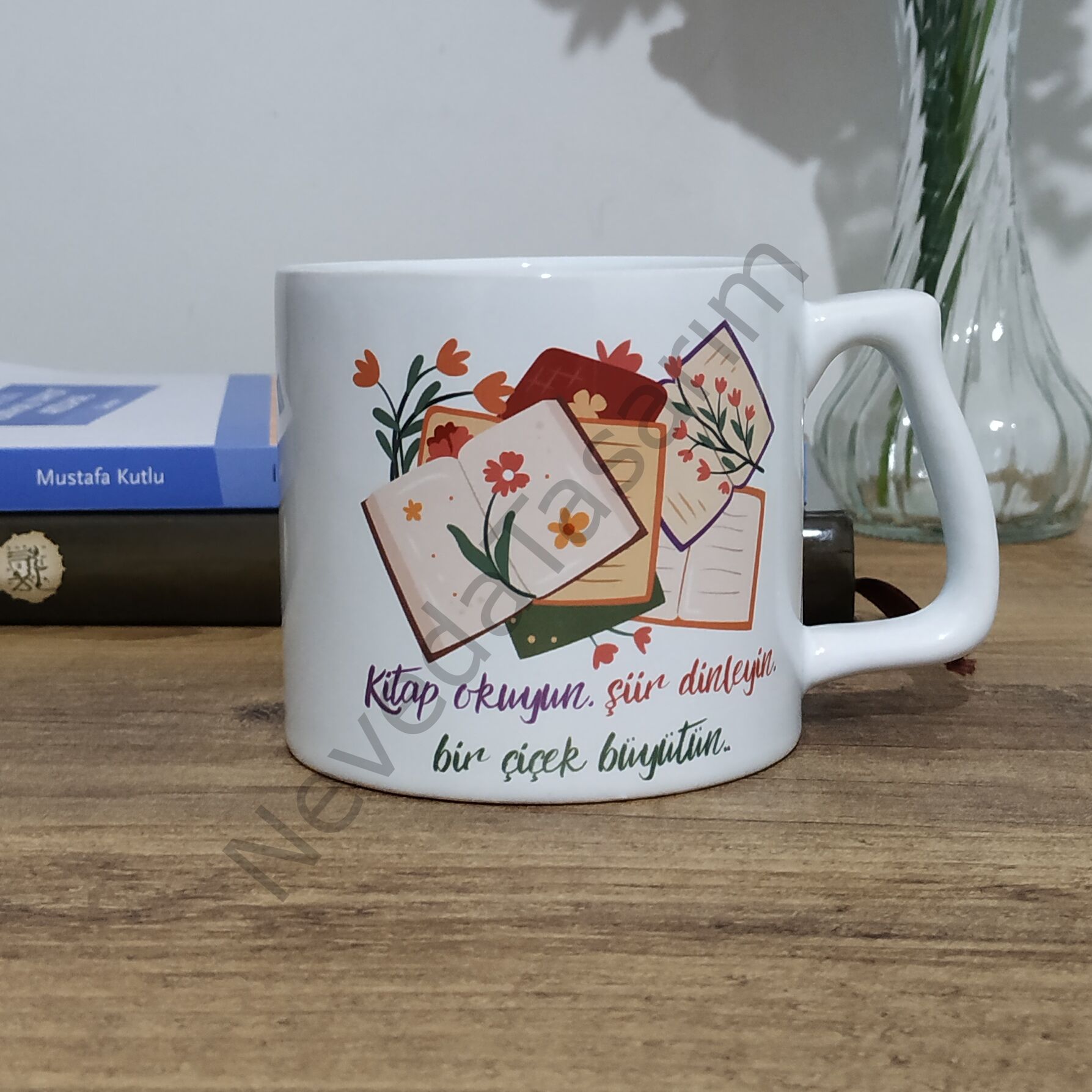 Kitap-Şiir-Çiçek Kupa