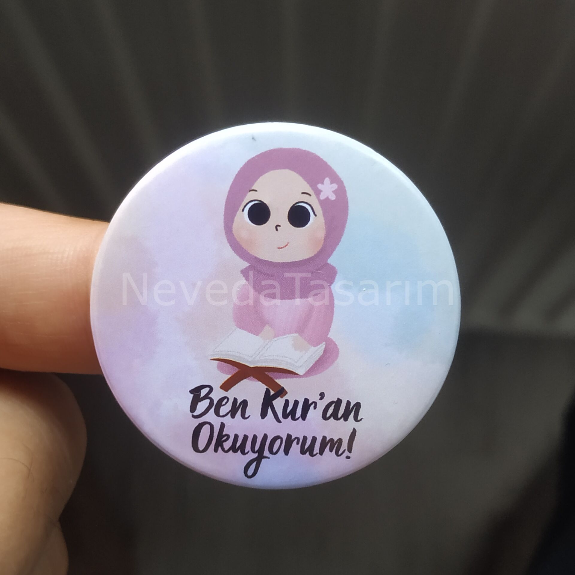 Ben Kur'an Okuyorum - Rozet 44mm Model 1