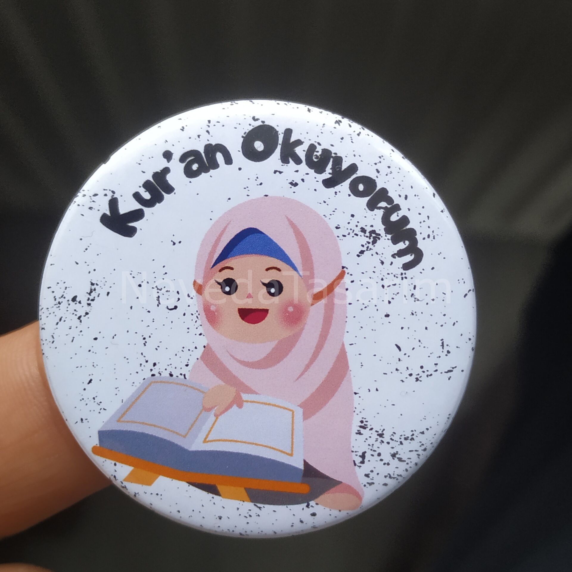 Ben Kur'an Okuyorum - Rozet 44mm Model 3