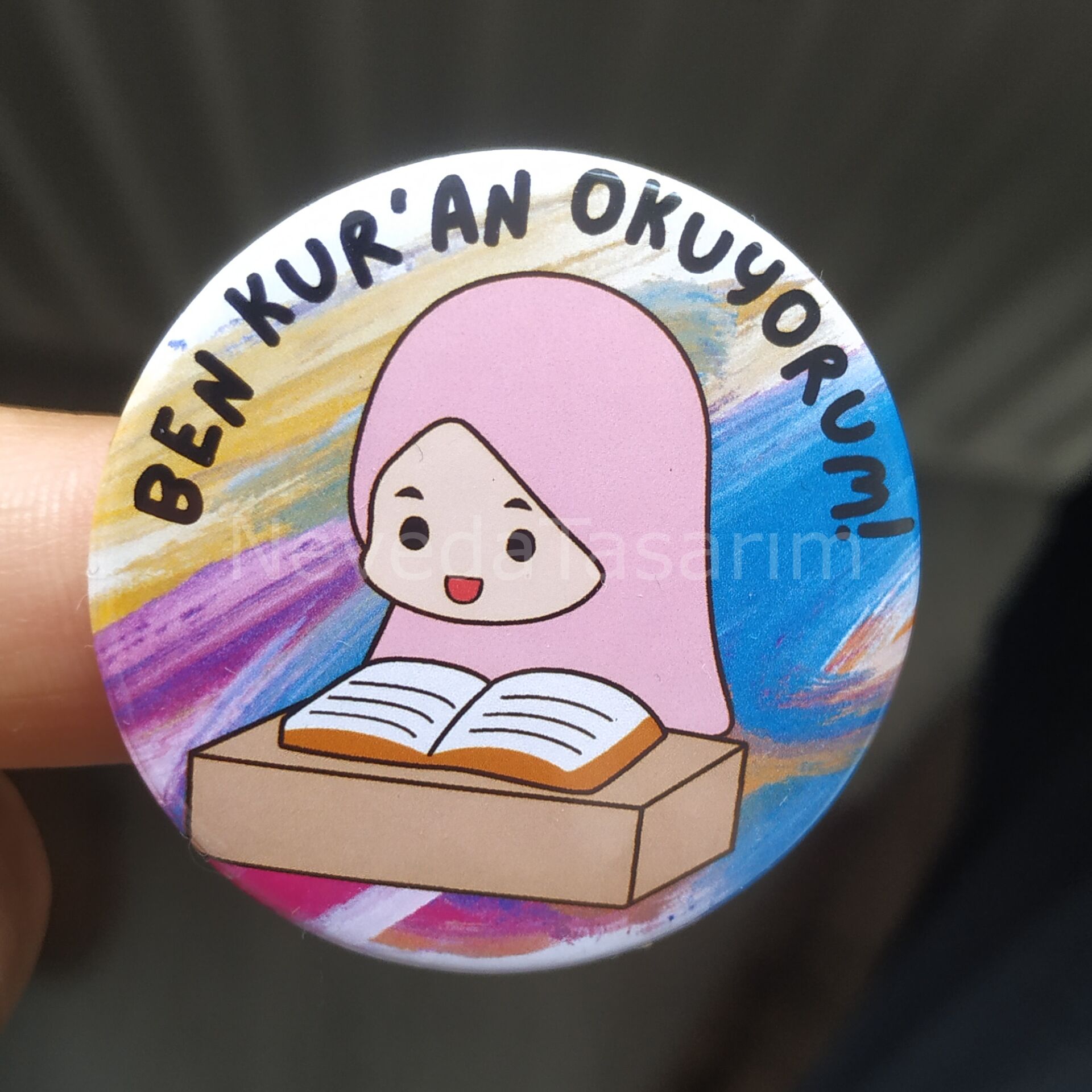 Ben Kur'an Okuyorum - Rozet 44mm Model 6