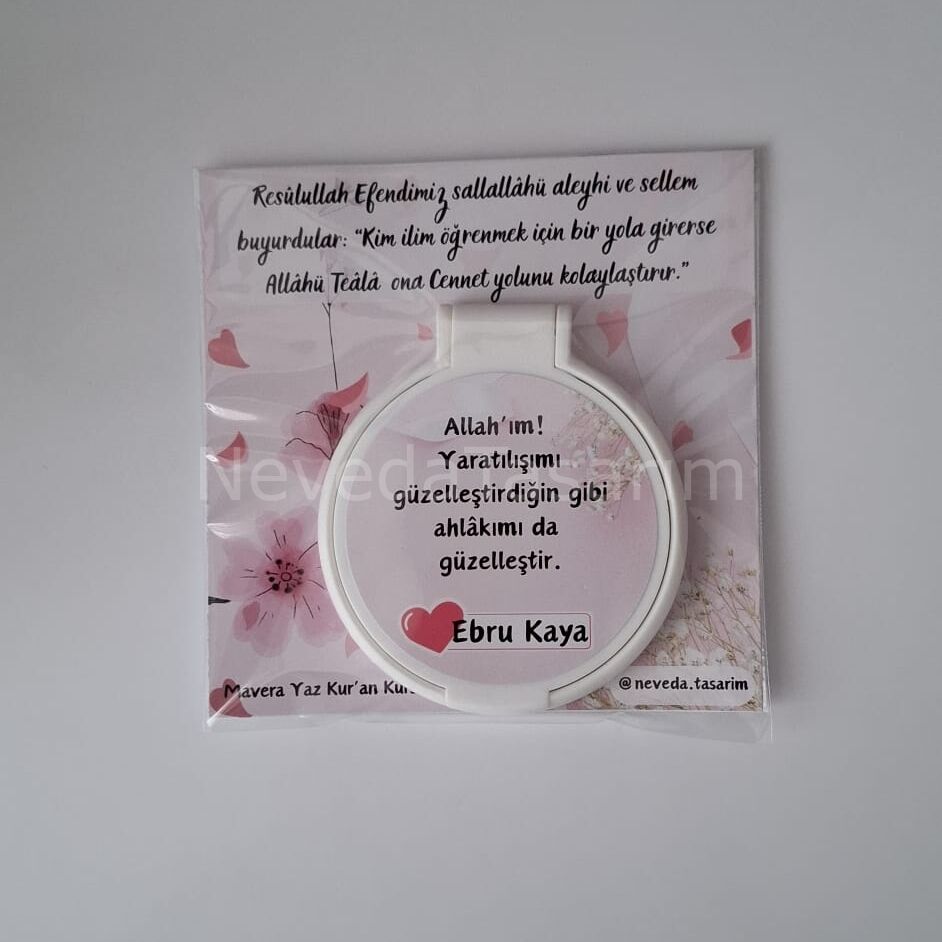 İsme Özel Ayna Kartlı - Beyaz