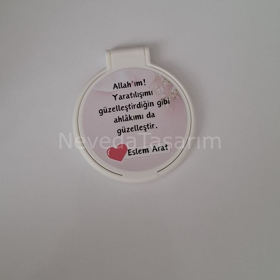 İsme Özel Ayna Kartsız - Beyaz