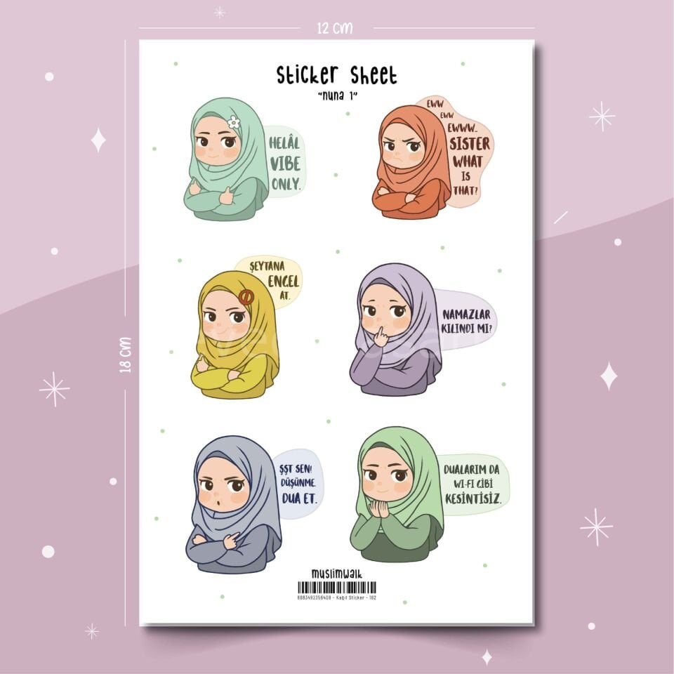 Esprili Tesettürlü Sticker Seti