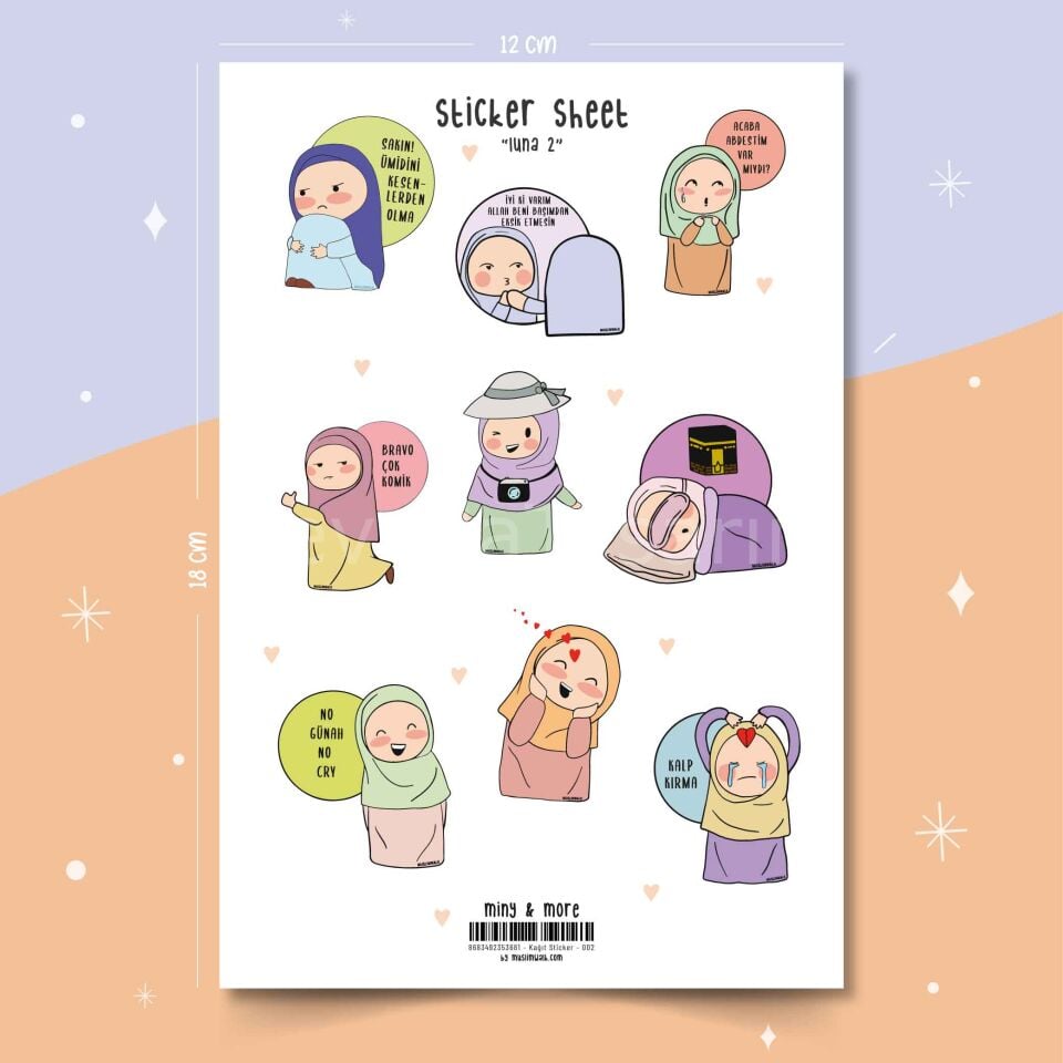 Luna Tesettürlü Esprili Sticker Seti