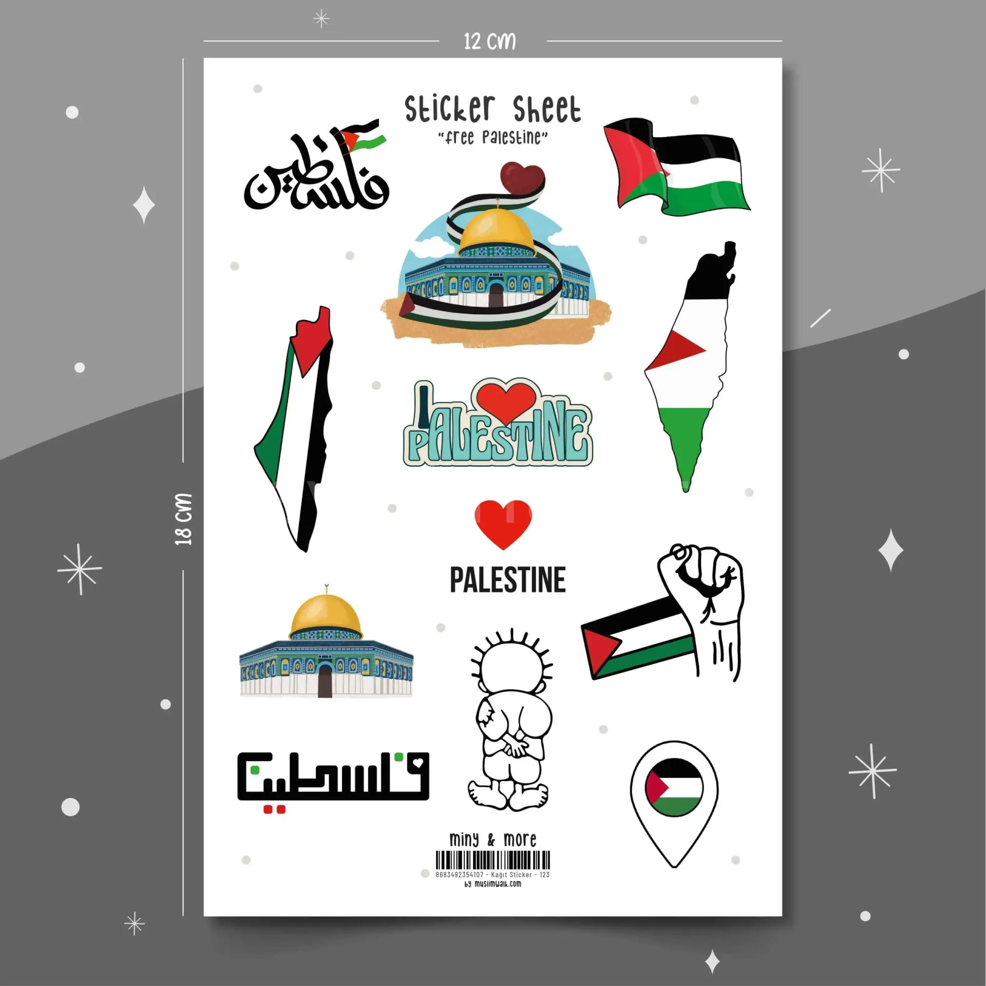 Özgür Filistin Sticker Seti