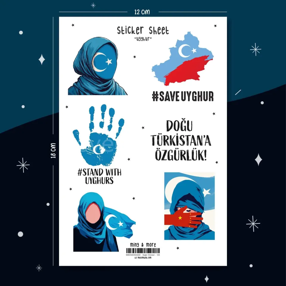 Doğu Türkistan Temalı Sticker Seti