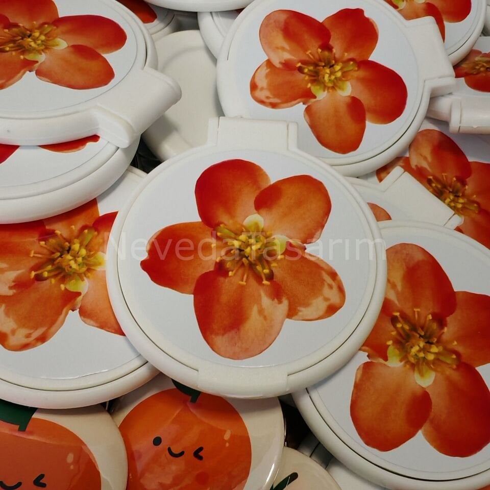 Portakal Temalı Kartlı Ayna ve Anahtarlık