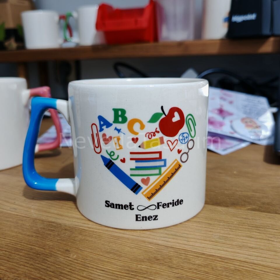 Öğretmen İsme Özel Kupa-Kalp(MODEL 15)