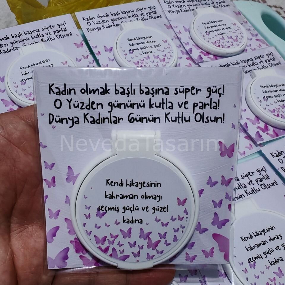 Kadınlar Günü Hediyesi - Kartlı Ayna